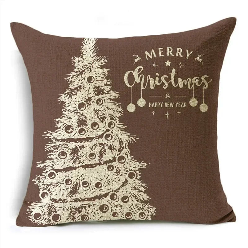 Axyaa Christmas Linen Cushion Cover Merry Gifts 18*18in