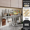 Axyaa Kitchen Storage Rack: Waterproof, Multifunctional, Wall-Mounted Seasoning & Knife Holder