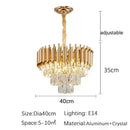 Axyaa Modern Crystal Ceiling Chandelier LED Pendant Light for Living Room Dining Bedroom