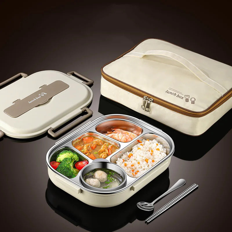 Axyaa Stainless Steel Insulated Lunch Box Set with Bag