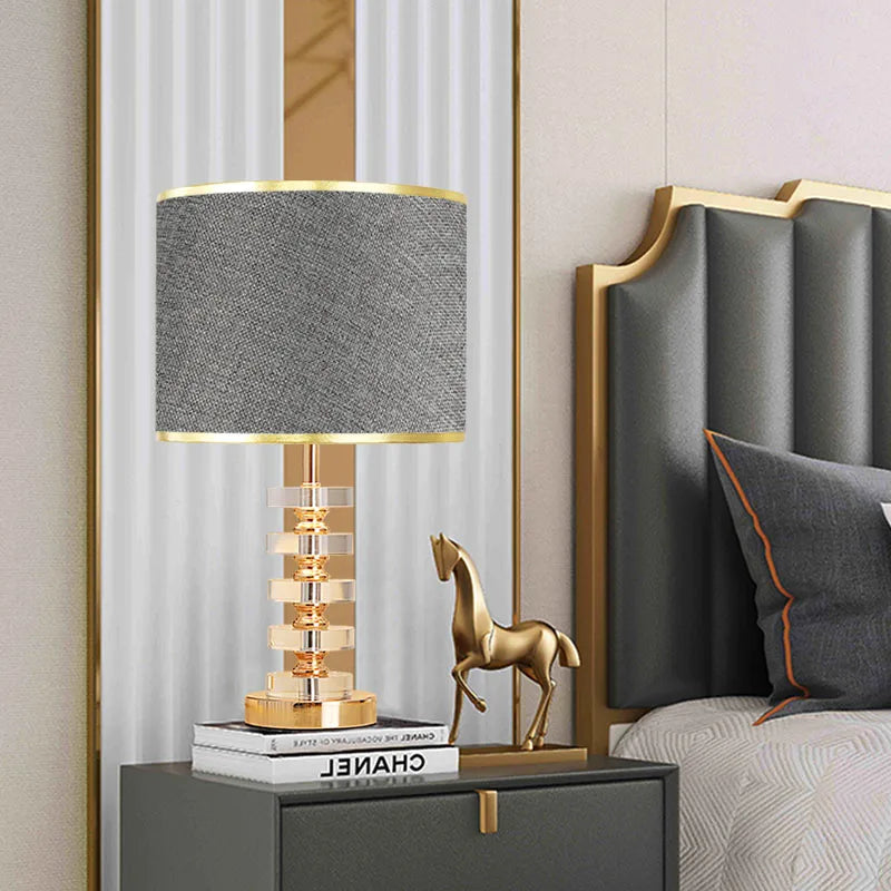 Axyaa Crystal Table Lamp: Modern American Style for Living Room and Bedroom