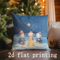 Axyaa Christmas Cartoon Pattern Cushion Cover for Sofa, Bedroom, Car - Decorative Pillow Cover