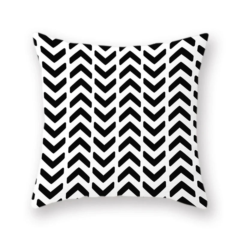 Axyaa Abstract Geometry Letter Print Cushion Cover - 45x45cm