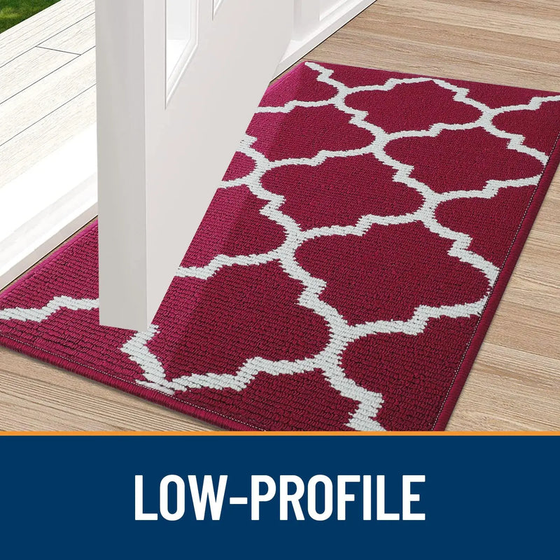 Axyaa Brown Washable Indoor Entrance Mat with Geometry Pattern, 50x80