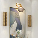 Axyaa Grey Glass LED Wall Lamps Bedroom Living Room Modern Copper Wandlamp