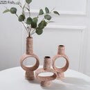 Axyaa Small Mouth Ceramic Vase: Artistic Flower Arrangement Hydroponic Ornament Decorative Flower Vase