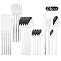 Axyaa 24Pcs Gold Cutlery Set Stainless Steel Flatware Dinnerware Kitchen Tableware