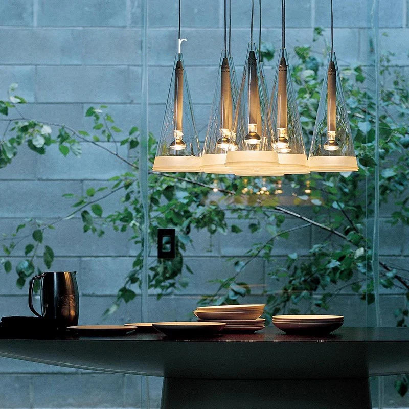Axyaa Modern Glass Chandelier Pendant Light for Kitchen Island, Bedroom & Restaurant
