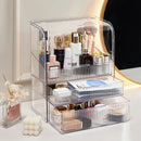Axyaa Acrylic Makeup Organizer: Dust-proof, PET Material, Lipstick & Brush Storage Box
