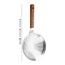 Axyaa Stainless Steel Large Colander with Wooden Handle - Kitchen Strainer Skimmer