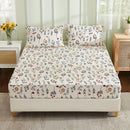Axyaa Multicolor Floral Print Fitted Sheet Set - Modern Minimalist Bedding