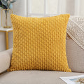 Axyaa Corduroy Chain Pattern Cushion Cover - Soft Fluffy Pillow Case for Home Decor