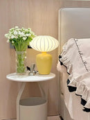 Axyaa Kids Ceramic Desk Lamp Vintage Silk Table Light for Bedroom Study