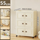 Axyaa Foldable White Plastic Storage Cabinet with Magnetic Closure for Home and Toys