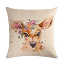Animal Print Linen Pillowcase by Axyaa - Home Decor Cushion Cover