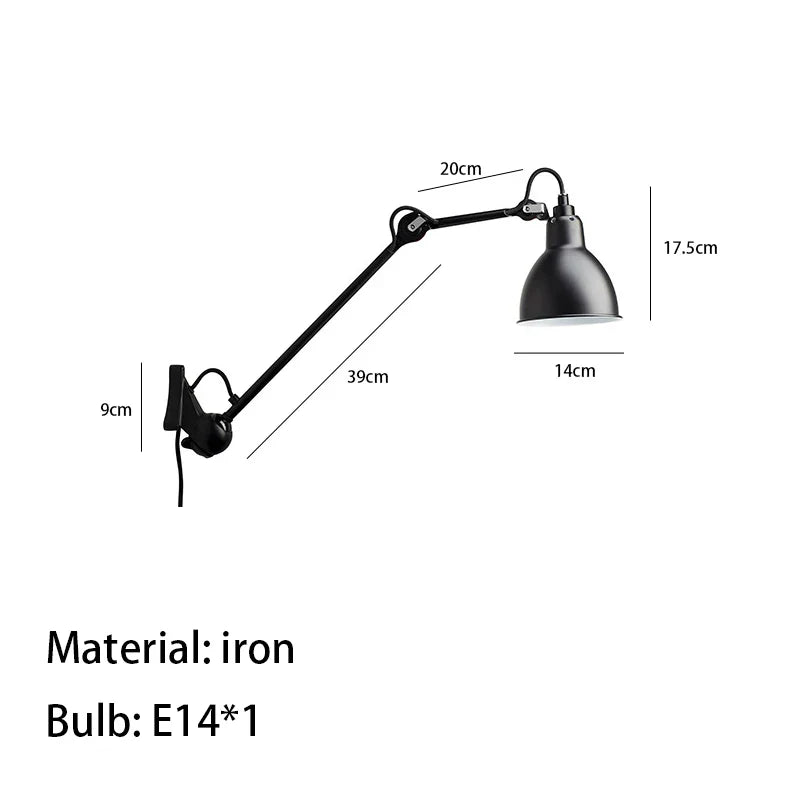 Axyaa Rotatable E14 Reading Wall Lamp for Bedroom Parlor Lighting