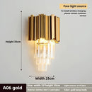 Axyaa Crystal Gold/Black Wall Sconce - Elegant Stainless Steel Lighting for Home Decor