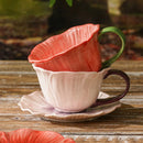 Axyaa European Ceramic Flower Coffee Cup & Saucer Set