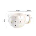 Axyaa Flower Heart Ceramic Mug, Irregular Creative Style Coffee Cup