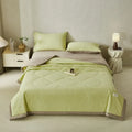 Axyaa Cotton Jacquard Summer Quilt Set - Single Size, Airy & Cooling, Four Pieces