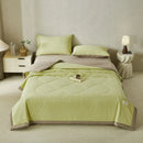 Axyaa Cotton Jacquard Summer Quilt Set - Single Size, Airy & Cooling, Four Pieces