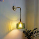 Axyaa Retro LED Wall Lamps, Copper Glass, Indoor Bedroom Bar Bathroom Mirror Light