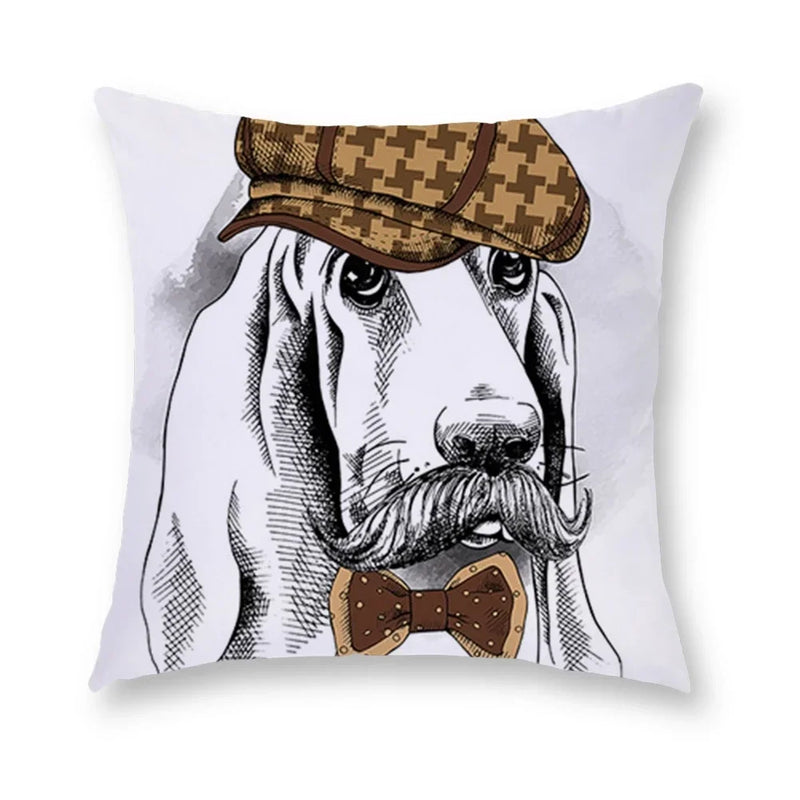Axyaa Cartoon Dog Cushion Cover - Decorative Pillowcase for Home and Car - 45*45cm