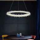 Axyaa Crystal Pendant Light: Modern Luxury Chandelier for Dining Room and Living Room