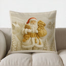 Axyaa Wintery Forest Deer & Houses Print Pillow Cover