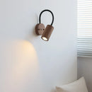 Axyaa Walnut Wood LED Wall Light Up Down Rotate Modern Decor Wooden Bedside Lamp