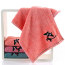 Axyaa Kids Bamboo Towels Set with Cat Embroidery for Home, Hotel, and Travel