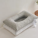 Axyaa White Knitted Cotton Ear Protector Design Neck Health Care Pillow