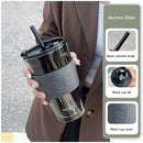 Axyaa Glass Cup with Straw - Large Capacity Creative Drinkware