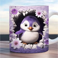 Axyaa Flower Penguin Ceramic Coffee Mug Office Cup for Ladies Children Birthday Gift
