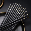 Axyaa Metal Chopsticks Set of 5 Pairs Reusable Korean Sushi Sticks Alloy Tableware