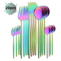 Axyaa 20-Piece Stainless Steel Cutlery Set - Matte Finish Flatware Set