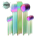 Axyaa 20-Piece Stainless Steel Cutlery Set - Matte Finish Flatware Set
