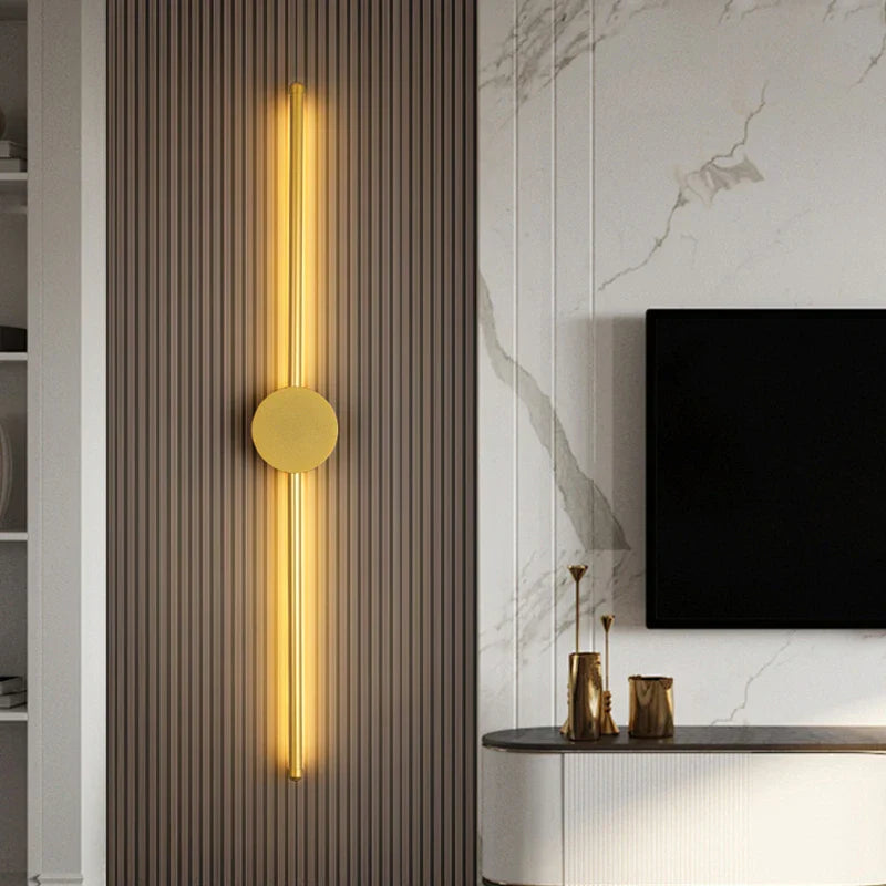 Modern Gold LED Wall Light for Home Decor by Axyaa - Sleek Design for Living Room & Bedroom