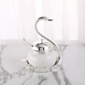 Axyaa Swan Sugar Cup & Seasoning Bottle Set - Elegant Zinc Alloy Glass Kitchen Decor