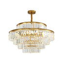 Axyaa Golden Crystal LED Chandelier for Elegant Living Spaces