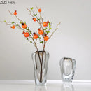 Axyaa Transparent Glass Vase: Thickened Hydroponic Artistic Flower Vessel Home Décor Craft