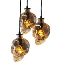 Axyaa Retro Skull Glass Pendant Light Fixture for Dinning Room and Bar