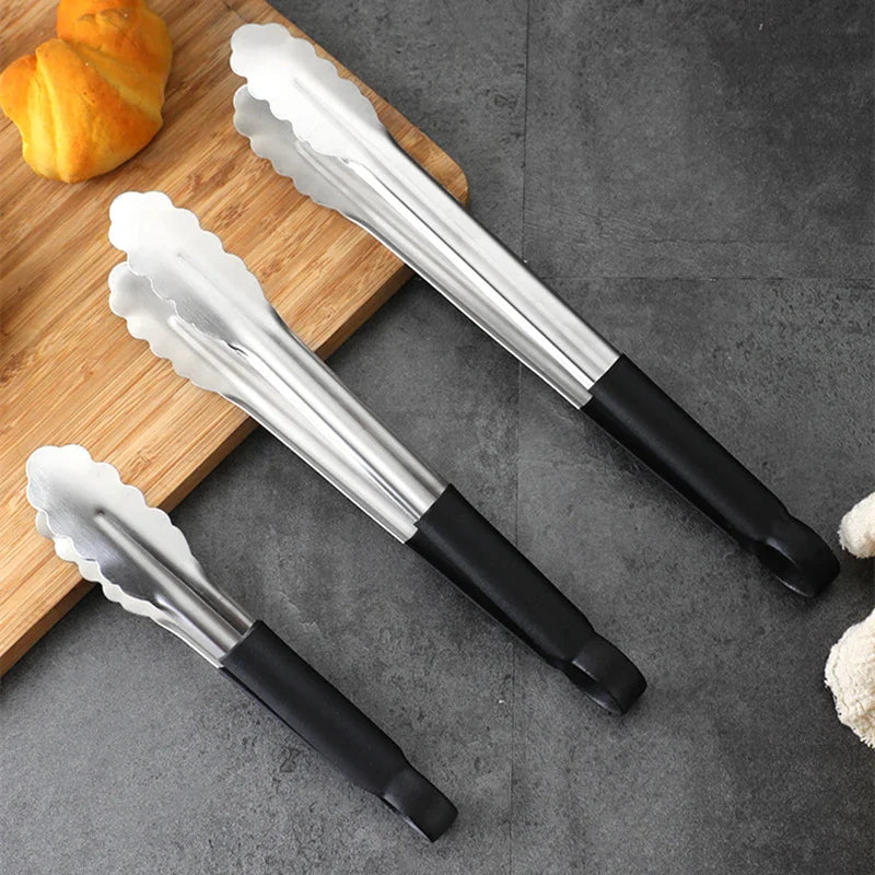 Axyaa Stainless Steel Food Tongs with Anti-Scald Handle