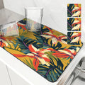 Axyaa Kitchen Drying Mat Plants Flowers Absorbent Dish Placemat