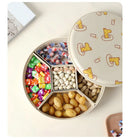 Axyaa Melamine Fruit Plate with Lid - Divided Snack Box for Living Room