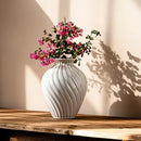 Axyaa Luxury Threaded Ceramic Desktop Hydroponic Vase - French Light Relief Ornament