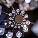 Axyaa Modern Glass Cube LED Chandelier for Staircase and Living Room