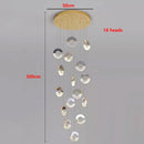 Axyaa Crystal Chandelier Stair Pendant Living Room Interior Lighting