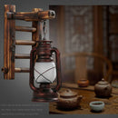 Axya Vintage Industrial Wall Sconce Wood Kerosene Lamp for Cafe Bar Restaurant