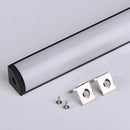Axyaa V-Type LED Black Aluminum Profile with Milky Cover for Stylish Lighting